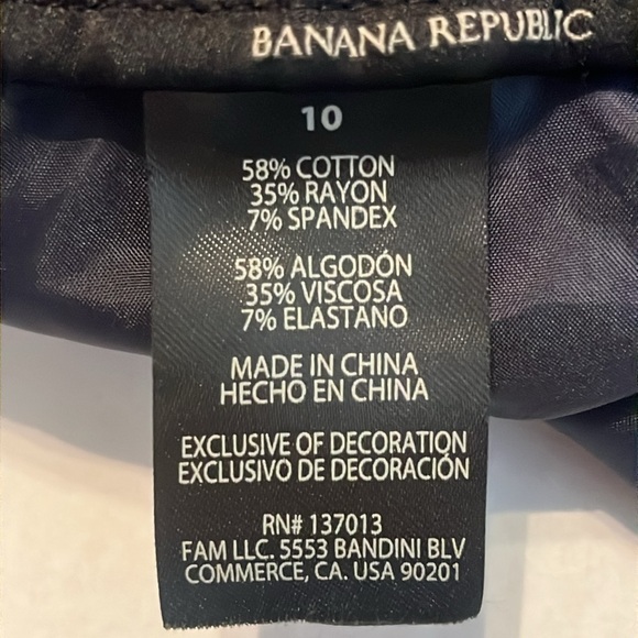 Banana Republic Women's Slim Straight Cropped Pant Isola Nights Navy Size 10 - Picture 12 of 14